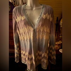 Unbranded Size Large Women’s Open Front Sequined Cardigan 40” Bust 24” Length
